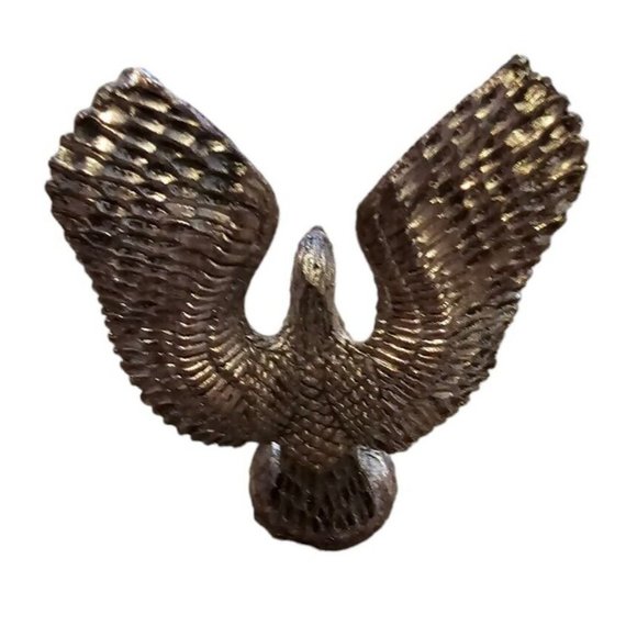 Fine Pewter Miniature Eagle Raised Wings 1987 Vintage Highly Detailed 3" Figure - Picture 6 of 7
